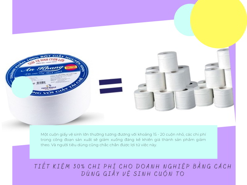 Tiết kiệm 30% chi phí sử dụng giấy hàng tháng bằng giấy cuộn lớn