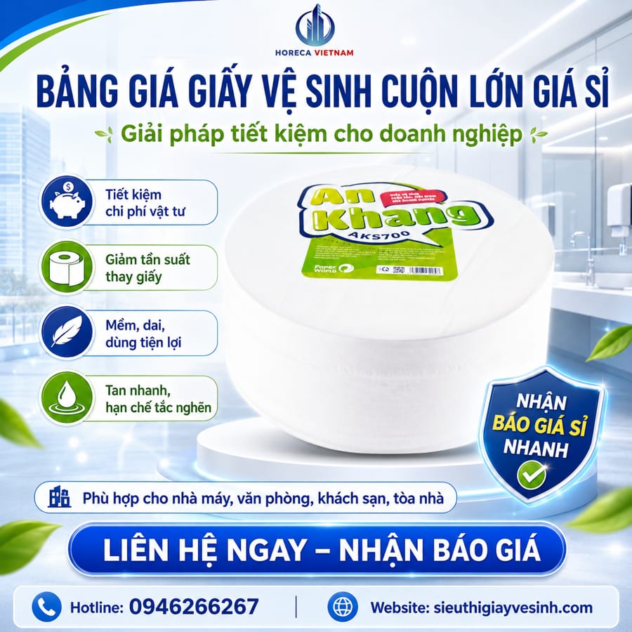 Cung cấp giấy vệ sinh cuộn lớn giá sỉ uy tín tại Horeca Việt Nam