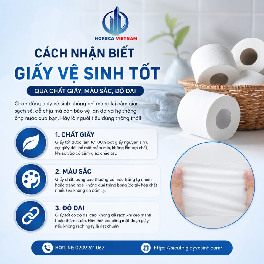 Cách nhận biết giấy vệ sinh tốt là bước đầu tiên để bảo vệ sức khỏe gia đình và tối ưu hóa chi phí vận hành cho doanh nghiệp.