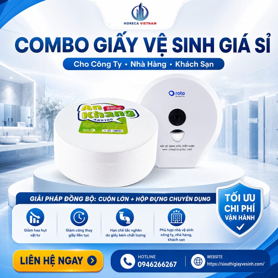 Combo giấy vệ sinh giá sỉ cho công ty nhà hàng khách sạn cao cấp tại Horeca Việt Nam