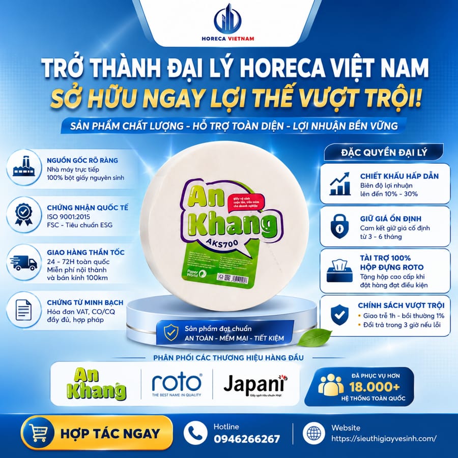 Cung cấp giấy vệ sinh cho đại lý uy tín giá tốt nhất tại Horeca Việt Nam