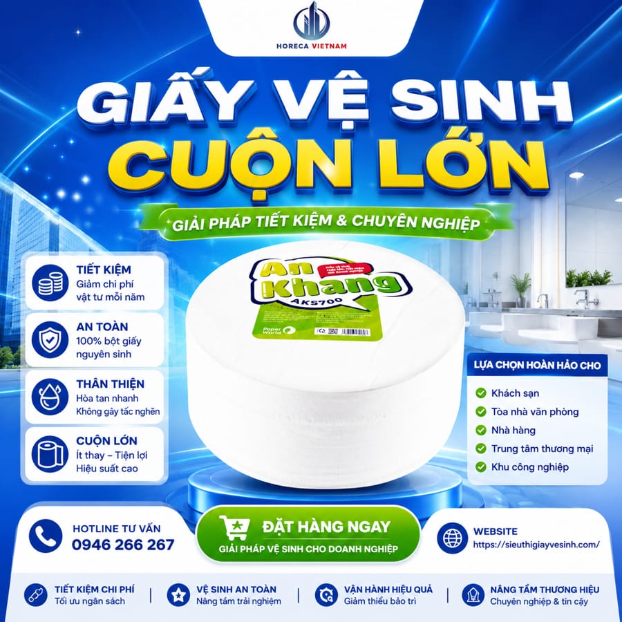 Mua giấy vệ sinh cuộn lớn uy tín giá sỉ tận xưởng tại Horeca Việt Nam