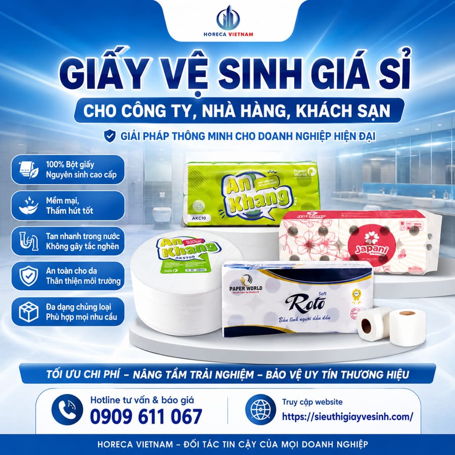 Mua giấy vệ sinh giá sỉ cho công ty nhà hàng khách sạn uy tín giá tốt tại Horeca Việt Nam