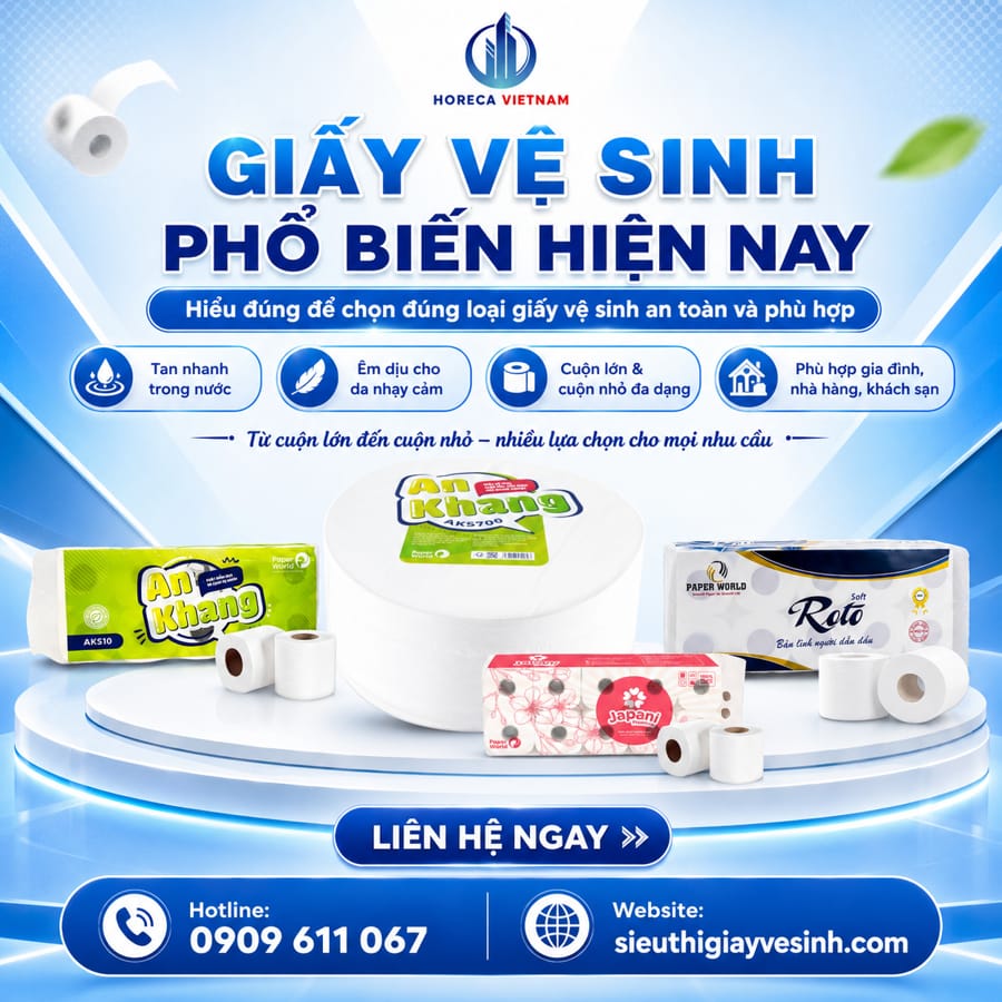 Các loại giấy vệ sinh phổ biến nhất hiện nay tại Horeca Việt Nam