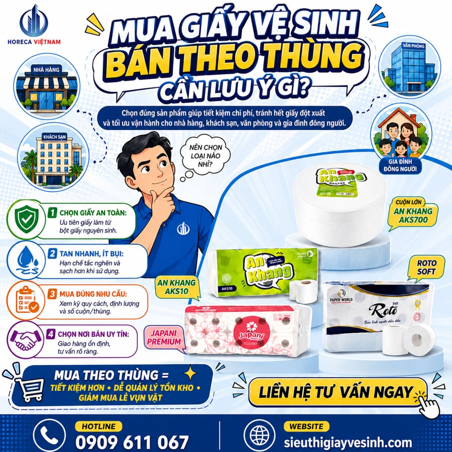 Mua giấy vệ sinh bán theo thùng cần lưu ý gì?