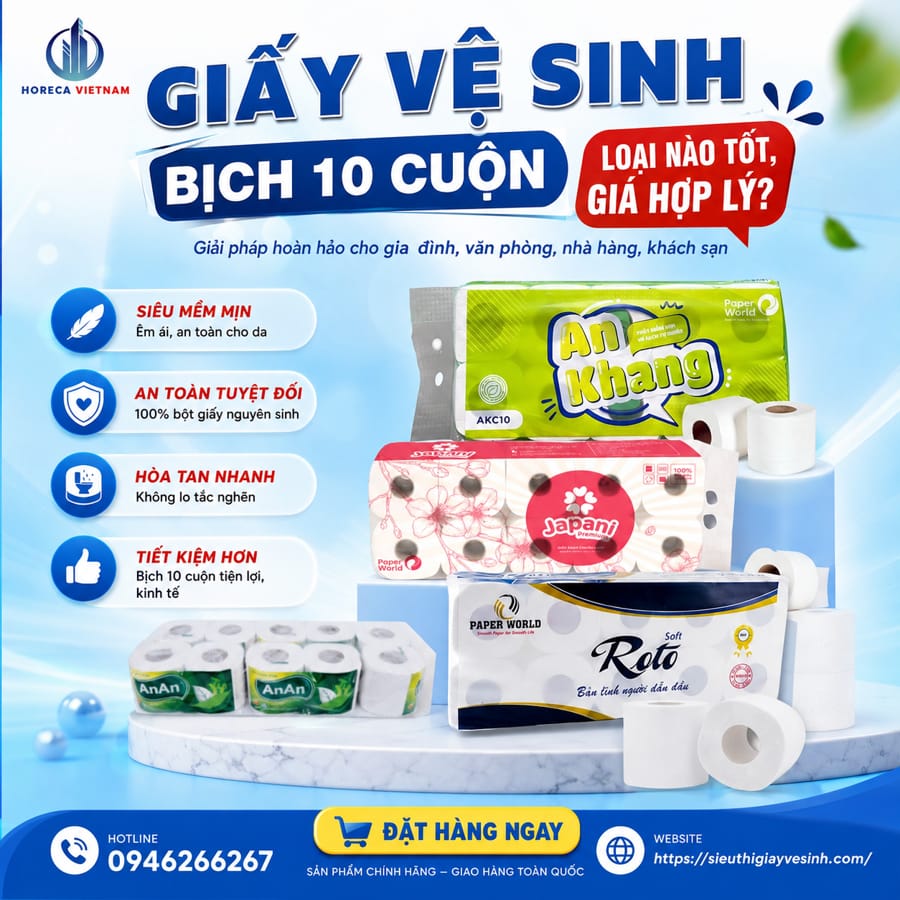 Địa chỉ mua giấy vệ sinh bịch 10 cuộn uy tín giá tốt