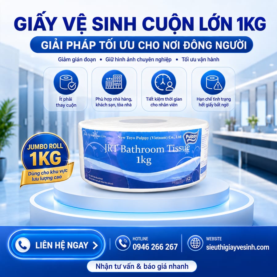 Horeca Việt Nam cung cấp giấy vệ sinh cuộn lớn 1kg uy tín tốt nhất