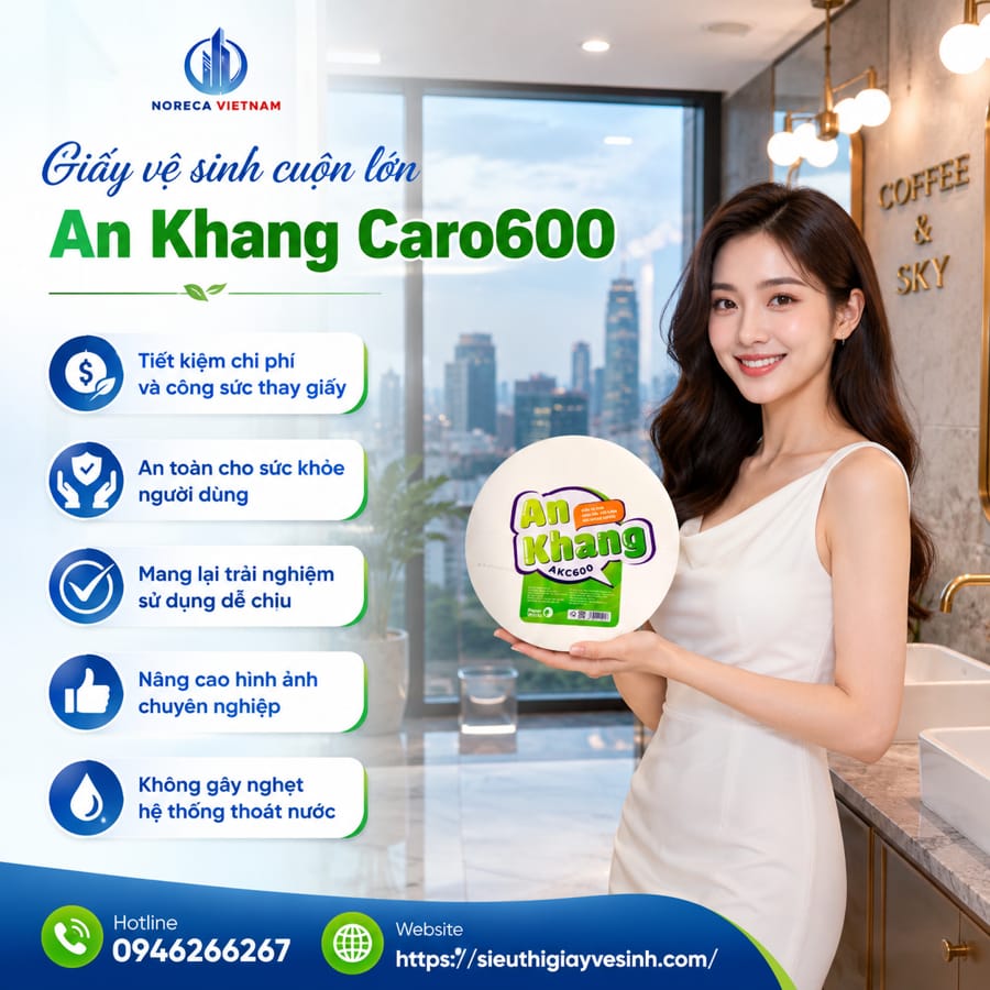 Horeca Việt Nam địa chỉ mua giấy vệ sinh cuộn lớn 600g uy tín