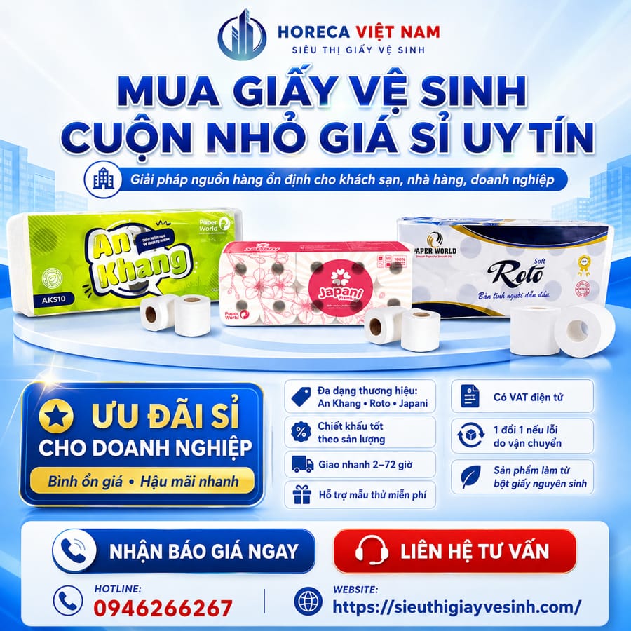 Mua giấy vệ sinh cuộn nhỏ giá sỉ uy tín tại Horeca Việt Nam