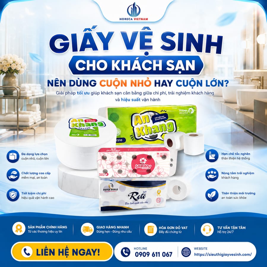 Cung cấp giấy vệ sinh cho khách sạn uy tín giá tốt tại Horreca Việt Nam