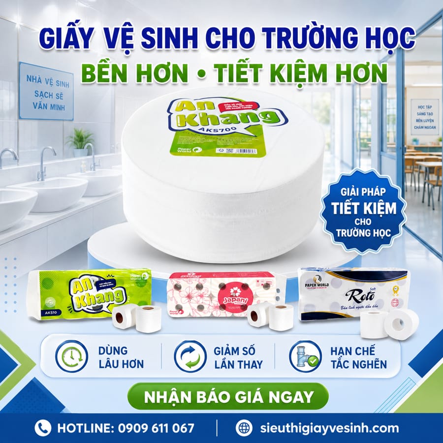 Cung cấp giấy vệ sinh cho trường học tiết kiệm chi phí tại Horeca Việt Nam