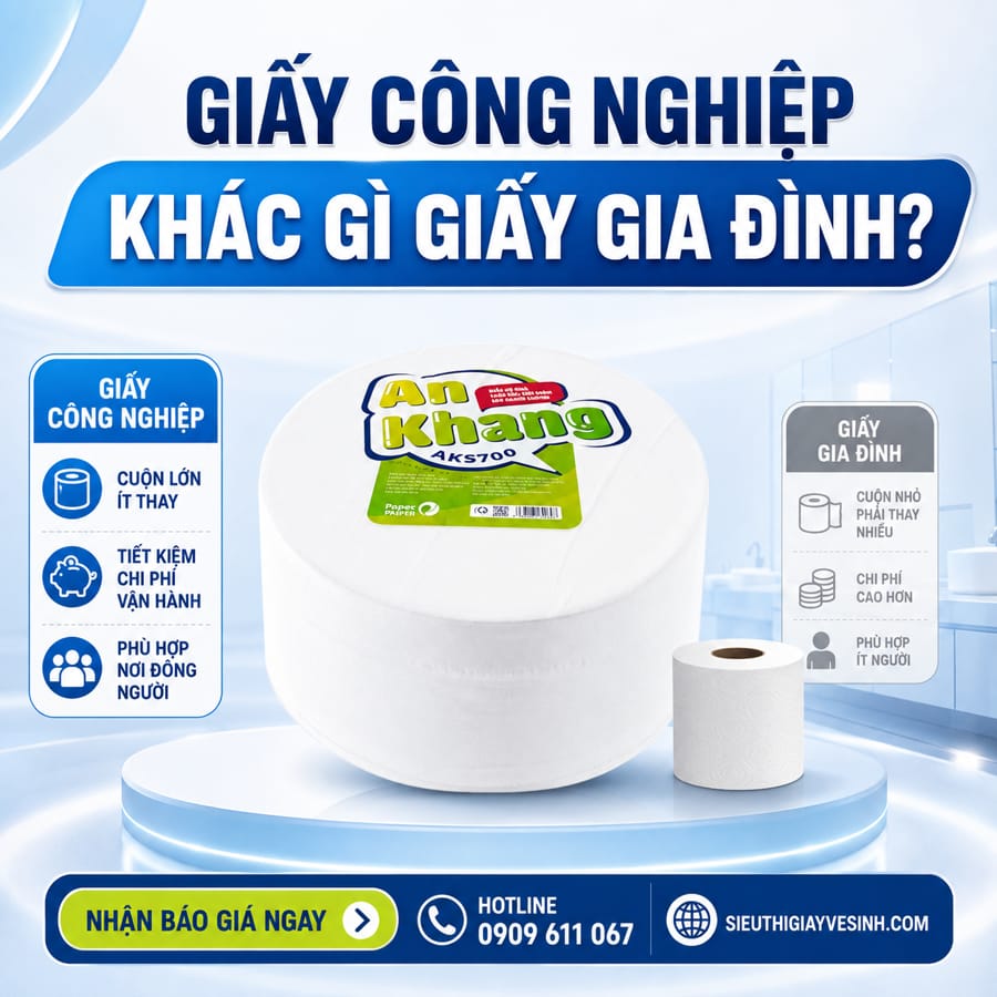 Tìm hiểu giấy vệ sinh công nghiệp và gia đình khác nhau gì?