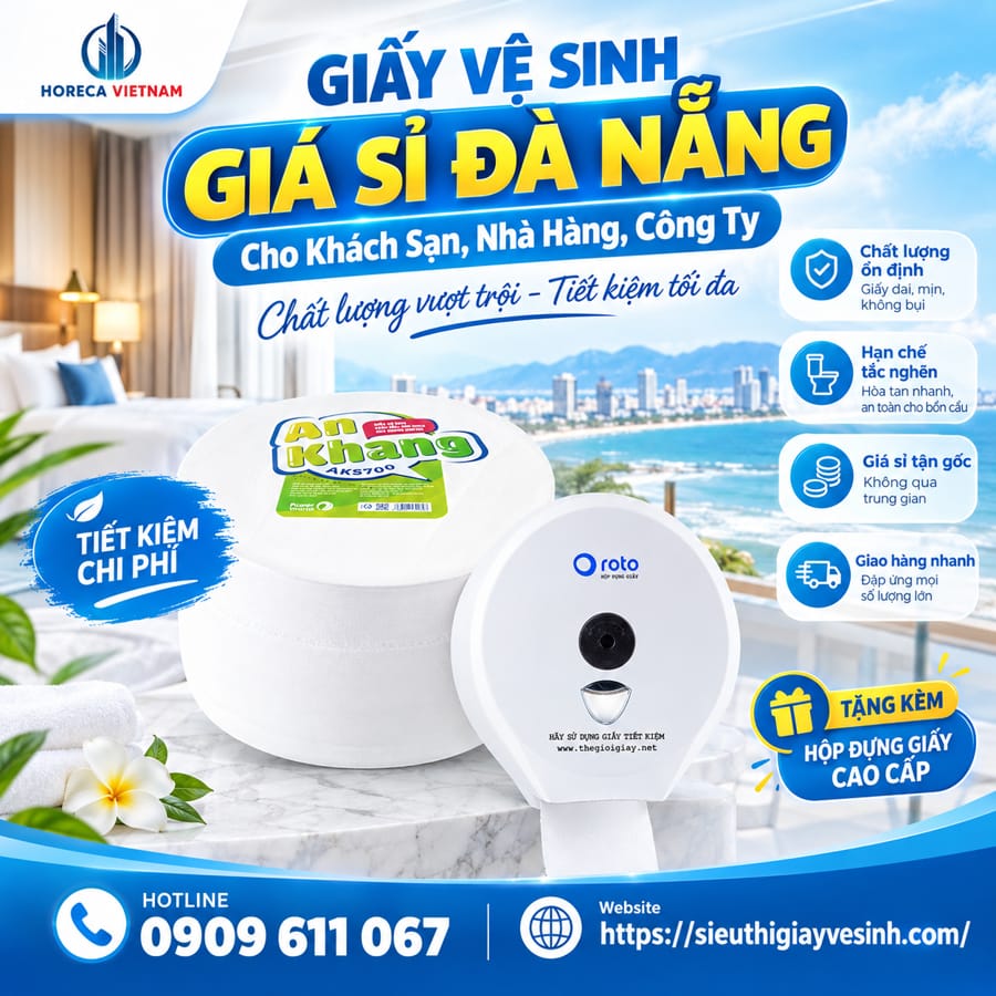 Horeca Việt Nam nguồn cung cấp giấy vệ sinh giá sỉ Đà Nẵng trực tiếp, tối ưu hóa mọi chi phí ẩn và nâng tầm không gian dịch vụ của mình.