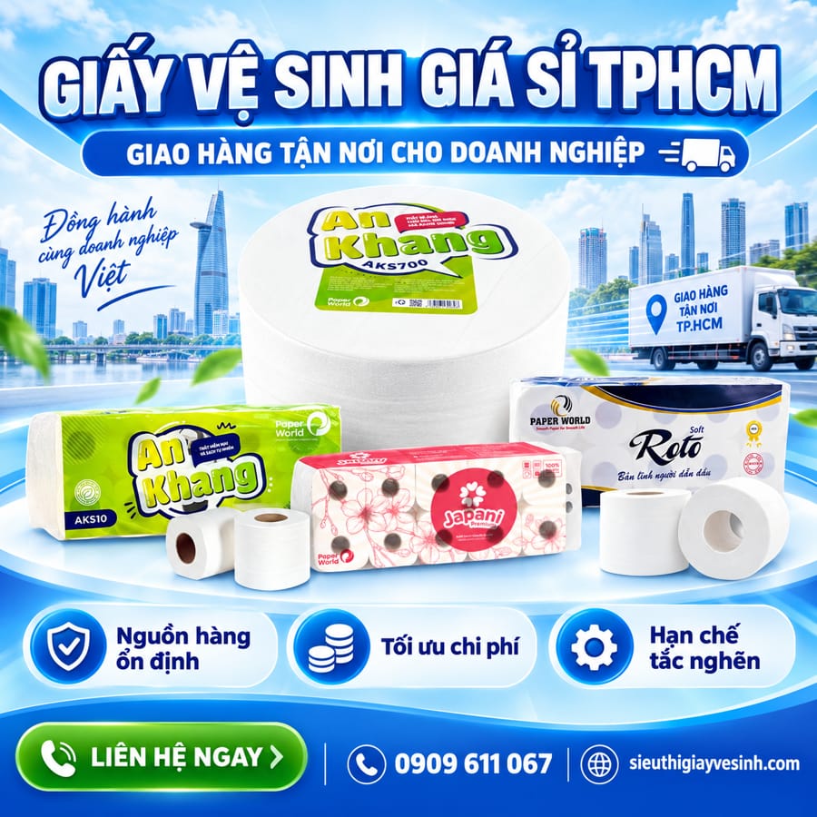 Mua giấy vệ sinh giá sỉ TPHCM giao hàng tận nơi cho doanh nghiệp.