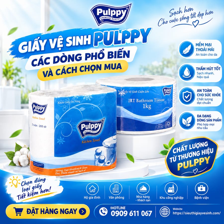 Cách mua các dòng phổ biến giấy vệ sinh Pulppy