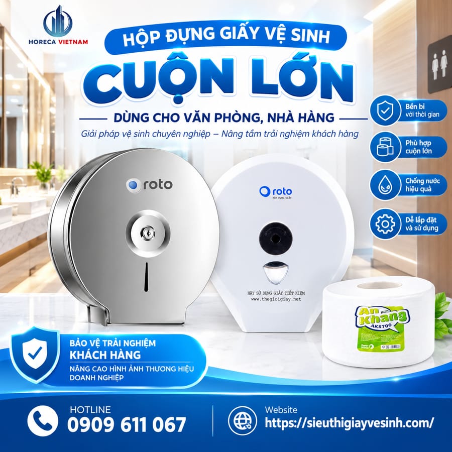 Hộp đựng giấy vệ sinh cuộn lớn dùng cho văn phòng, nhà hàng không đơn thuần chỉ là một món phụ kiện phòng tắm bằng nhựa hay kim loại