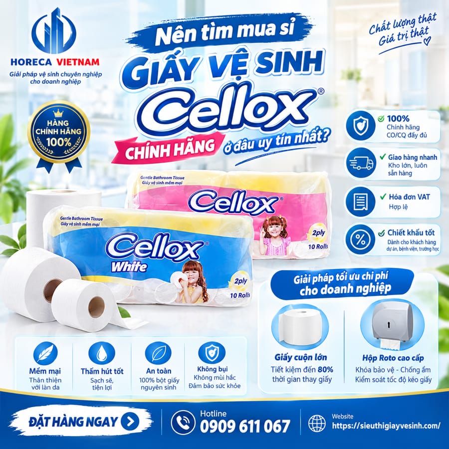 Mua giấy vệ sinh Cellox chính hãng uy tín tại NPP Horeca Việt Nam
