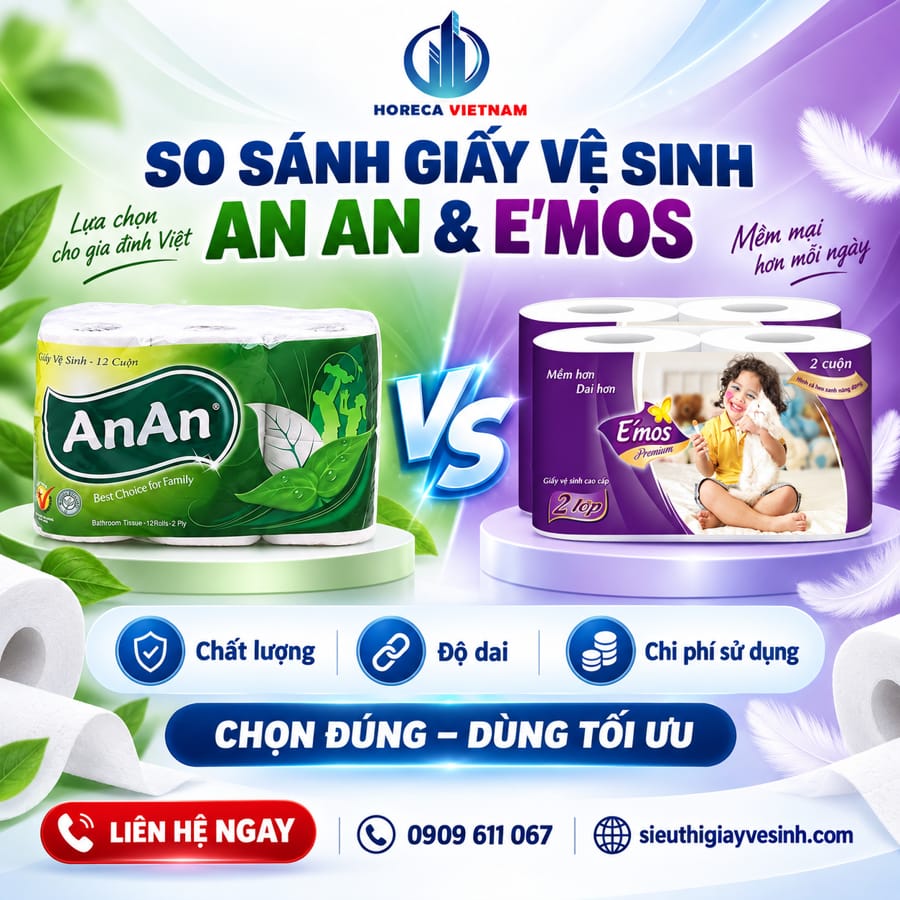 So sánh giấy vệ sinh An An và E’mos