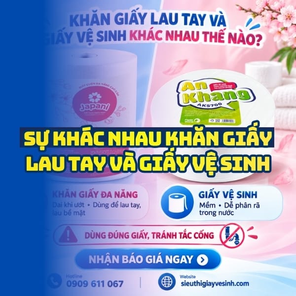 Sự khác nhau khăn giấy lau tay và giấy vệ sinh
