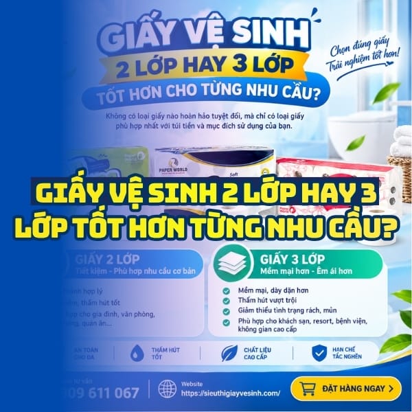 Tìm hiểu giấy vệ sinh 2 lớp hay 3 lớp tốt hơn cho từng nhu cầu sử dụng