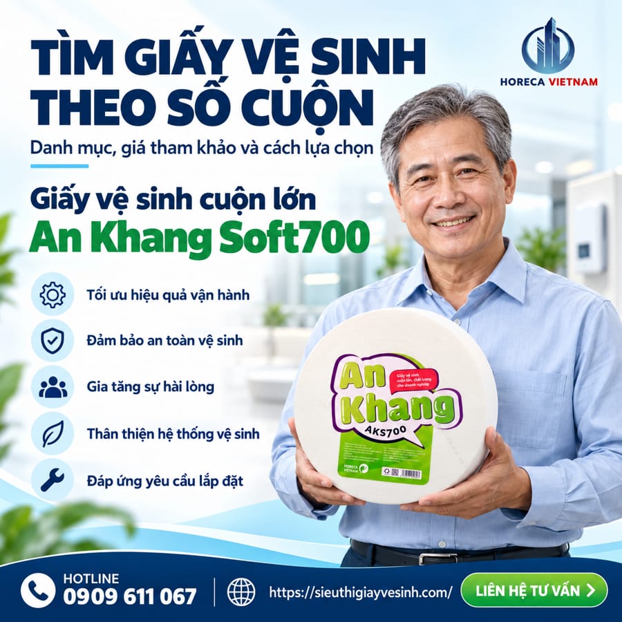 Horeca Việt nam địa chỉ phân phối giấy vệ sinh cuộn lớn uy tín giá sỉ toàn quốc