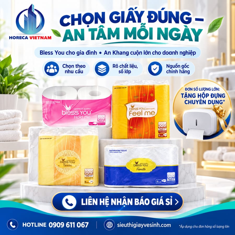 Mua các loại giấy vệ sinh Bless You uy tín chính hãng tại Horeca Việt Nam