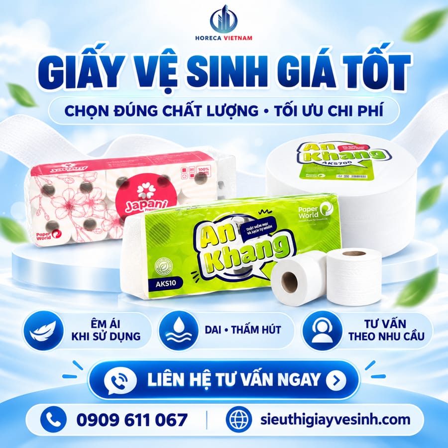 Horeca Việt Nam cung cấp danh sách các thương hiệu giấy vệ sinh giá tốt uy tín bậc nhất, và hướng dẫn bạn cách tối ưu hóa từng đồng ngân sách thông qua việc thấu hiểu chất lượng thật sự đằng sau mỗi cuộn giấy.